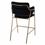 ΣΚΑΜΠΟ ΜΕΣΑΙΟΥ ΥΨΟΥΣ KELSO HM8735.04 ΒΕΛΟΥΔΟ ΜΑΥΡΟ ΕΠΙΧΡΥΣΟ ΣΚΕΛΕΤΟ 54x58x95Υ εκ. - Image 5