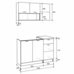 ΣΥΝΘΕΣΗ ΚΟΥΖΙΝΑΣ JADIEL ΜΕΛΑΜΙΝΗ ΜΕ ΠΑΓΚΟ SONAMA-ΛΕΥΚΟ HM2440 120x46-29,2 εκ. - Image 2