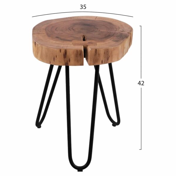 ΤΡΑΠΕΖΑΚΙ-ΣΚΑΜΠΩ OSLO HM8209.11 ΑΠΟ ΜΑΣΙΦ ΚΟΡΜΟ ΑΚΑΚΙΑΣ 35x35x42Υ εκ. - Image 2