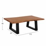 ΤΡΑΠΕΖΙ ΣΑΛΟΝΙΟΥ MONTANA 4εκ. ΠΑΧΟΣ ΜΑΣΙΦ ΞΥΛΟ ΑΚΑΚΙΑΣ ΦΥΣΙΚΟ HM8166.11 115x63x40Υ εκ. - Image 2