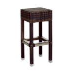 FIESTA Σκαμπό BAR Κήπου - Βεράντας, Αλουμίνιο, Wicker Απόχρωση Rocky Brown 33x33x76 cm - Image 2