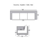 WELLS Καναπές - Κρεβάτι Σαλονιού - Καθιστικού, Pu Γκρι 188x82x80cm Bed:168x100x36cm - Image 3