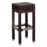 FIESTA Σκαμπό BAR Κήπου - Βεράντας, Αλουμίνιο, Wicker Απόχρωση Rocky Brown 33x33x76 cm