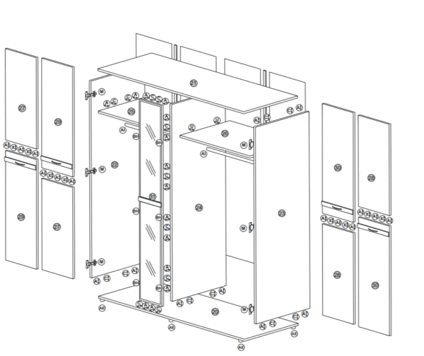 Ντουλάπα Stillo-Smart Home, 169/52/201 εκ, Genomax - Image 2