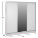 ΝΤΟΥΛΑΠΑ ΣΥΡΟΜΕΝΗ ADLER ΜΕΛΑΜΙΝΗΣ ΛΕΥΚΗ ΜΕ ΚΑΘΡΕΠΤΗ HM2435.03  200X60X210Υεκ - Image 2