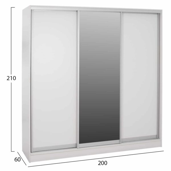 ntoylapa-syromeni-melaminis-leyki-me-kat-1 ΝΤΟΥΛΑΠΑ ΣΥΡΟΜΕΝΗ ADLER ΜΕΛΑΜΙΝΗΣ ΛΕΥΚΗ ΜΕ ΚΑΘΡΕΠΤΗ HM2435.03  200X60X210Υεκ - Image 2