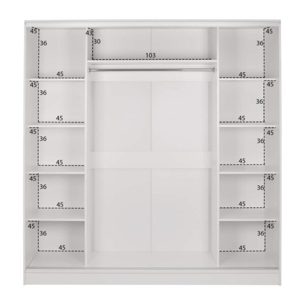 ntoylapa-syromeni-melaminis-leyki-me-kat-3 ΝΤΟΥΛΑΠΑ ΣΥΡΟΜΕΝΗ ADLER ΜΕΛΑΜΙΝΗΣ ΛΕΥΚΗ ΜΕ ΚΑΘΡΕΠΤΗ HM2435.03  200X60X210Υεκ - Image 4