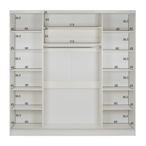 ntoylapa-syromeni-melaminis-leyki-me-kat-3 ΝΤΟΥΛΑΠΑ ΣΥΡΟΜΕΝΗ ADLER ΜΕΛΑΜΙΝΗΣ ΛΕΥΚΗ ΜΕ ΚΑΘΡΕΦΤΗ 3ΦΥΛΛΗ HM2462.03  240x60x240 εκ. - Image 4