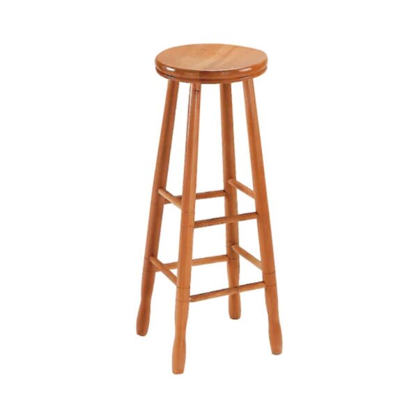 ΟΞΙΑ Σκαμπό BAR Στρογγυλό, Λούστρο Φυσικό 33x33x77cm (ΚάθισμαΦ30cm) - Image 2