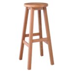 ΟΞΙΑ Σκαμπό BAR Τετράγωνο, Λούστρο Φυσικό 35x35x77cm (ΚάθισμαΦ30cm) - Image 2