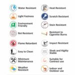 HPL (High Pressure Laminated) Επιφάνεια Τραπεζιού Απόχρωση Cement, UV 80x80cm/12mm - Image 3