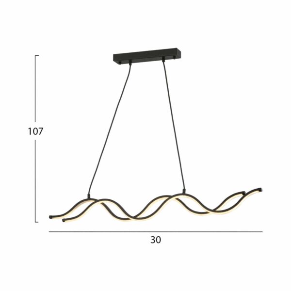 ΦΩΤΙΣΤΙΚΟ ΟΡΟΦΗΣ 2ΦΩΤΟ ΜΑΥΡΟ LED HM7389.01  30x107 εκ. - Image 2