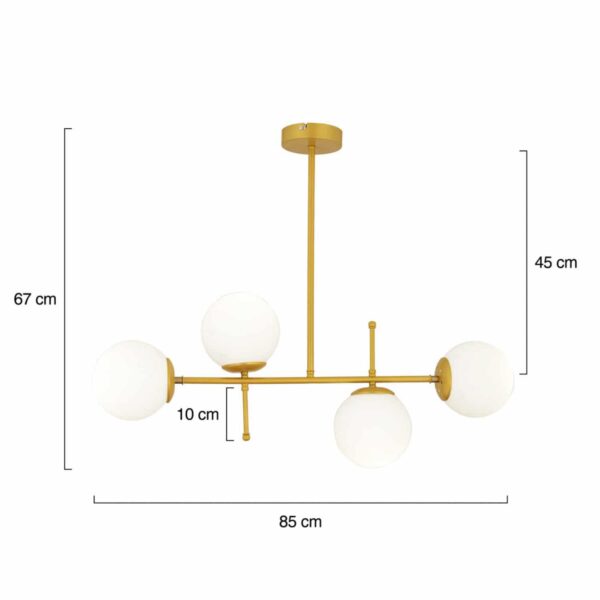 ΦΩΤΙΣΤΙΚΟ ΟΡΟΦΗΣ 4ΦΩΤΟ ΧΡΥΣΟ HM7411.02  85x67cm - Image 2