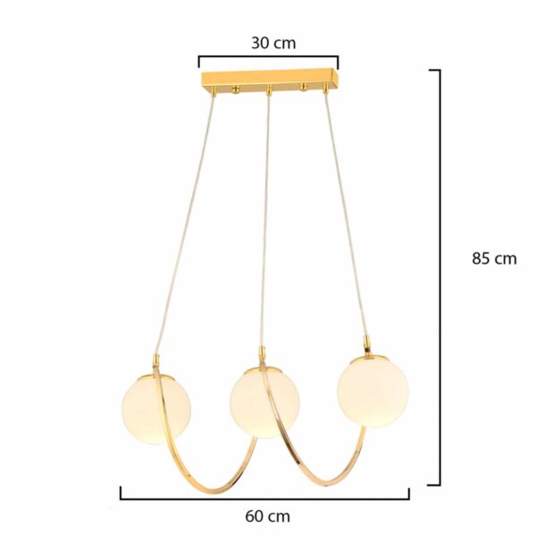 ΦΩΤΙΣΤΙΚΟ ΟΡΟΦΗΣ ΧΡΥΣΟ 3ΦΩΤΟ HM7384.02  60x85cm - Image 2