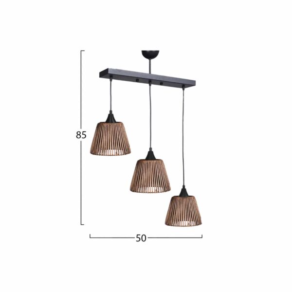 ΦΩΤΙΣΤΙΚΟ ΟΡΟΦΗΣ ΕΣΩΤΕΡΙΚΟΥ ΧΩΡΟΥ ΚΡΕΜΑΣΤΟ 3ΦΩΤΟ ΜΑΥΡΟ HM7482 50x16x85Υεκ. - Image 2