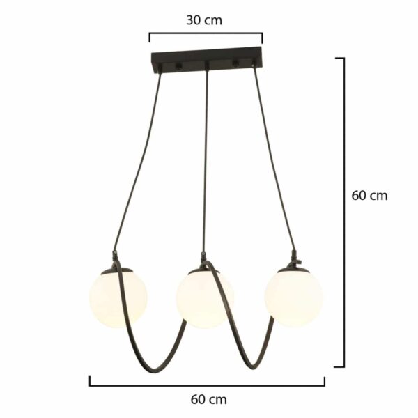 ΦΩΤΙΣΤΙΚΟ ΟΡΟΦΗΣ ΜΑΥΡΟ 3ΦΩΤΟ HM7384.01  60x85cm - Image 2