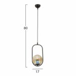 ΦΩΤΙΣΤΙΚΟ ΟΡΟΦΗΣ ΜΕΤΑΛΛΙΚΟ ΜΑΥΡΟ HM7386.01 17x80 εκ. - Image 2