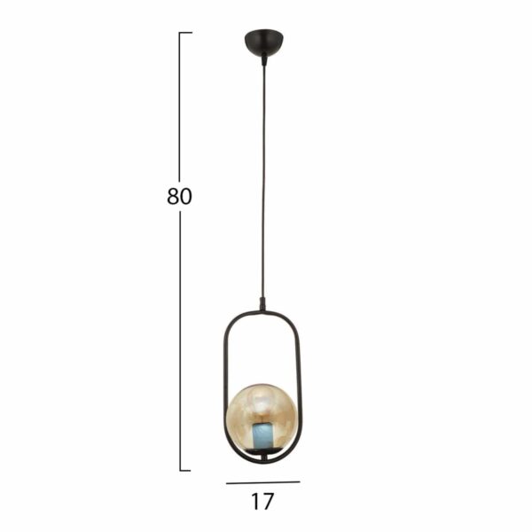 ΦΩΤΙΣΤΙΚΟ ΟΡΟΦΗΣ ΜΕΤΑΛΛΙΚΟ ΜΑΥΡΟ HM7386.01 17x80 εκ. - Image 2