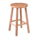 ΟΞΙΑ Σκαμπό Βοηθητικό Στρογγυλό, Λούστρο Φυσικό 30x30x50cm