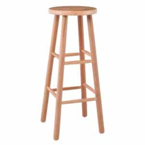 ΟΞΙΑ Σκαμπό BAR Στρογγυλό, Λούστρο Φυσικό 33x33x77cm (ΚάθισμαΦ30cm)