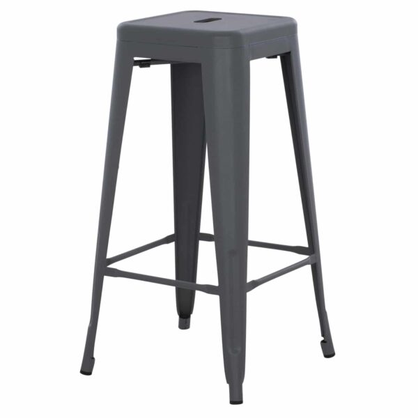 ΣΚΑΜΠΟ BAR ΜΕΤΑΛΛΙΚΟ MELITA ΣΕ ΓΚΡΙ HM8642.10 43x43x78εκ. - Image 4