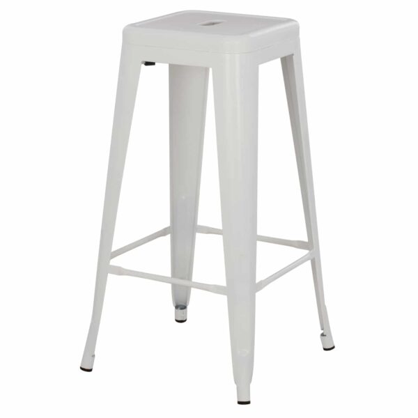 ΣΚΑΜΠΟ BAR ΜΕΤΑΛΛΙΚΟ MELITA ΣΕ ΛΕΥΚΟ ΜΑΤ HM8642.21 43x43x78 εκ. - Image 4