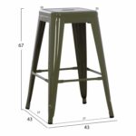 ΣΚΑΜΠΟ ΜΕΣΑΙΟΥ ΥΨΟΥΣ ΜΕΤΑΛΛΙΚΟ HM8573.03 MELITA ΣΕ DARK OLIVE GREEN 43x43x67Yεκ. - Image 2
