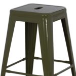 ΣΚΑΜΠΟ ΜΕΣΑΙΟΥ ΥΨΟΥΣ ΜΕΤΑΛΛΙΚΟ HM8573.03 MELITA ΣΕ DARK OLIVE GREEN 43x43x67Yεκ. - Image 4
