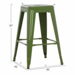 ΣΚΑΜΠΟ ΜΕΣΑΙΟΥ ΥΨΟΥΣ ΜΕΤΑΛΛΙΚΟ HM8573.13 MELITA ΣΕ LIGHT OLIVE GREEN 43x43x67Yεκ. - Image 2