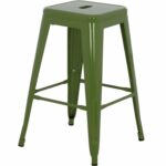 ΣΚΑΜΠΟ ΜΕΣΑΙΟΥ ΥΨΟΥΣ ΜΕΤΑΛΛΙΚΟ HM8573.13 MELITA ΣΕ LIGHT OLIVE GREEN 43x43x67Yεκ. - Image 4
