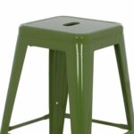 ΣΚΑΜΠΟ ΜΕΣΑΙΟΥ ΥΨΟΥΣ ΜΕΤΑΛΛΙΚΟ HM8573.13 MELITA ΣΕ LIGHT OLIVE GREEN 43x43x67Yεκ. - Image 5