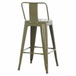ΣΚΑΜΠΟ ΜΕΣΑΙΟΥ ΥΨΟΥΣ ΜΕΤΑΛΛΙΚΟ MELITA ΣΕ DARK OLIVE GREEN HM8574.03 42x42x98 cm. - Image 5