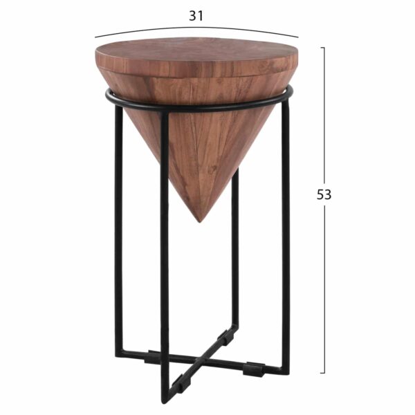 ΤΡΑΠΕΖΙ ΒΟΗΘΗΤΙΚΟ ZELIE HM8217.11 ΑΠΟ ΜΑΣΙΦ ΚΟΡΜΟ ΑΚΑΚΙΑΣ Φ31X53Υ εκ. - Image 2