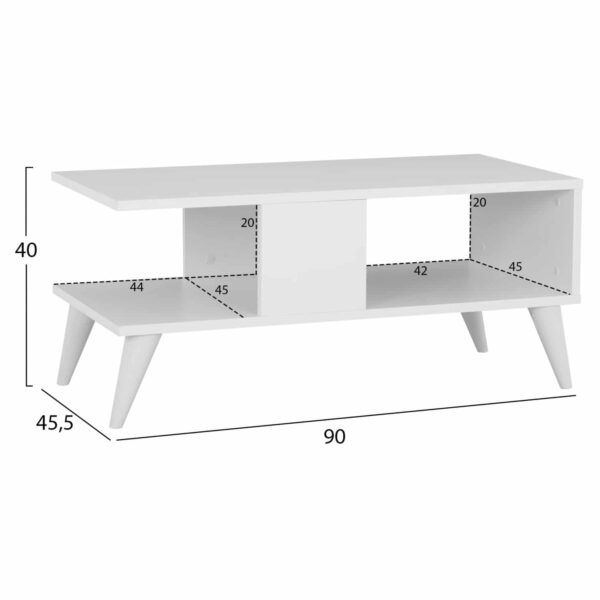 ΤΡΑΠΕΖΙ ΣΑΛΟΝΙΟΥ MARYJANE ΛΕΥΚΟ HM9164 90x45,5x40 εκ. - Image 2