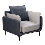 BRIGHTON Πολυθρόνα Σαλονιού - Καθιστικού, Pu Γκρι 90x84x89cm