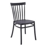 WINDSOR Καρέκλα Τραπεζαρίας Κήπου Στοιβαζόμενη, PP Μαύρο UV Protection 46x53x86cm - Image 2