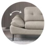 SELBY Καναπές Σαλονιού Αριστερή Γωνία, Ανακλινόμενα Κεφαλάρια, Ύφασμα Μπεζ 303x224x108cm H.88/106cm - Image 5