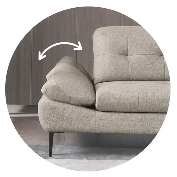 SELBY Καναπές Σαλονιού Δεξιά Γωνία, Ανακλινόμενα Κεφαλάρια, Ύφασμα Μπεζ 303x224x108cm H.88/106cm - Image 5