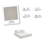 BRISTOL Καναπές Σαλονιού Καθιστικού Πολυμορφικός, Ύφασμα Ανοιχτό Γκρι 318x212x106  H.89cm - Image 4