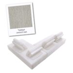 BRISTOL Καναπές Σαλονιού Καθιστικού Πολυμορφικός, Ύφασμα Ανοιχτό Γκρι 318x212x106  H.89cm - Image 5