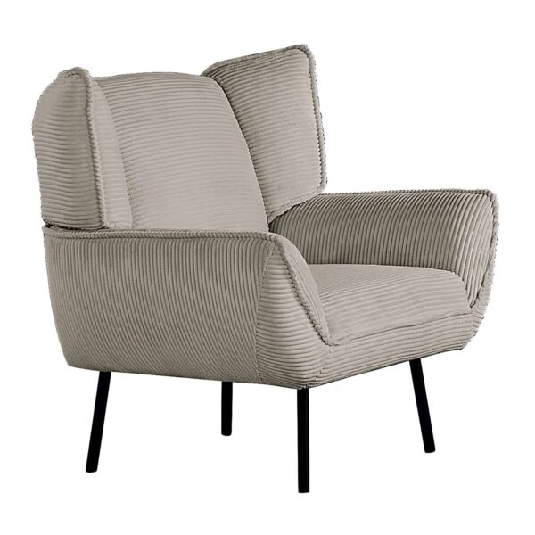 EMERALD Πολυθρόνα Σαλονιού - Καθιστικού, Ύφασμα Κοτλέ Μπεζ 83x83x92cm - Image 2