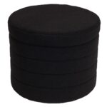 GROOVY Σκαμπό Αποθηκευτικό, Teddy Ύφασμα Μαύρο Φ56cm H.45cm - Image 2