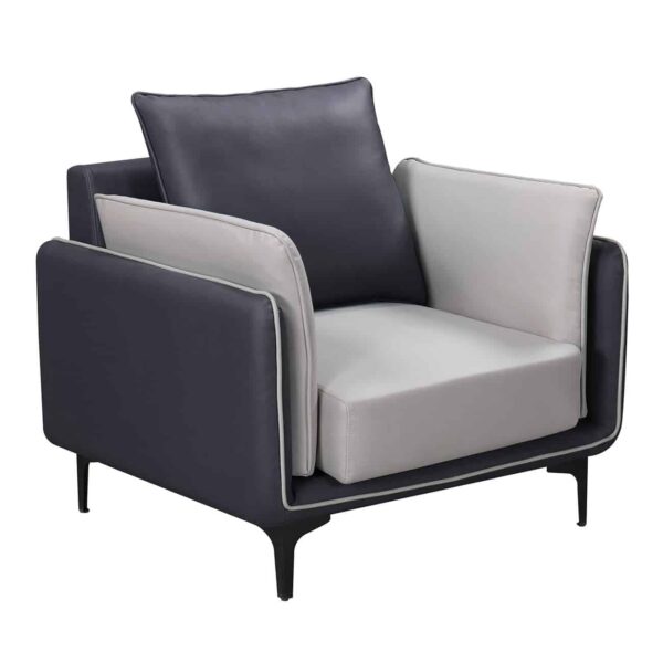BRIGHTON Πολυθρόνα Σαλονιού - Καθιστικού, Pu Γκρι 90x84x89cm - Image 2