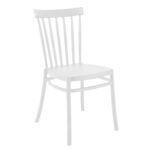 WINDSOR Καρέκλα Τραπεζαρίας Κήπου Στοιβαζόμενη, PP Άσπρο 46x53x86cm - Image 2