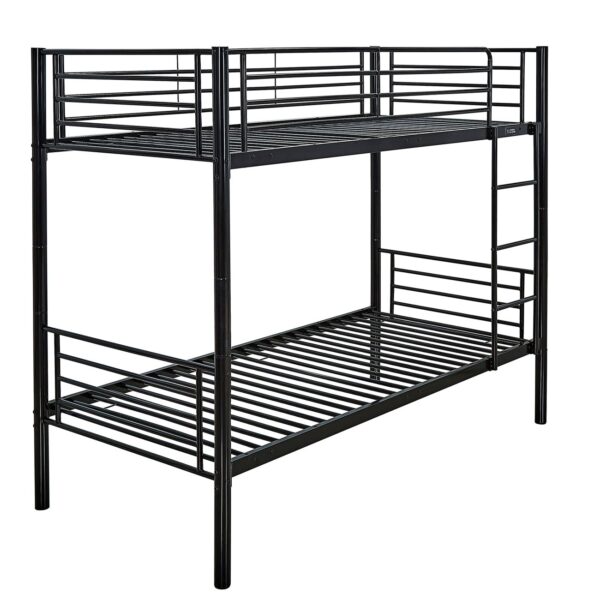 TIVOLI Κρεβάτι Κουκέτα Μέταλλο Βαφή Μαύρο 98x200x165 (Στρώμα 90x190)cm - Image 4