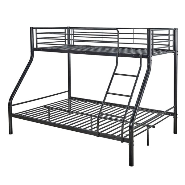 DOUBLE Κρεβάτι Κουκέτα Μέταλλο Βαφή Μαύρο, Για στρώματα 140x190+90x190cm 145x200x160cm - Image 3