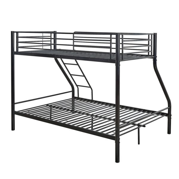 DOUBLE Κρεβάτι Κουκέτα Μέταλλο Βαφή Μαύρο, Για στρώματα 140x190+90x190cm 145x200x160cm - Image 4