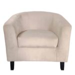 BOGA Πολυθρόνα Σαλονιού Καθιστικού, Ύφασμα Velure Μπεζ 79x70x75cm - Image 2