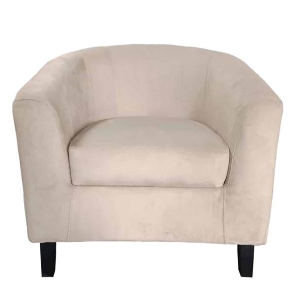 BOGA Πολυθρόνα Σαλονιού Καθιστικού, Ύφασμα Velure Μπεζ 79x70x75cm - Image 2