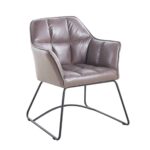 POLLY Πολυθρόνα Μέταλλο Βαφή Μαύρο, Ύφασμα Suede Cappuccino 67x64x82cm - Image 2